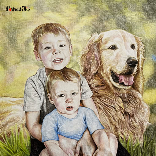 People & Pet Colored Pencil Portraits