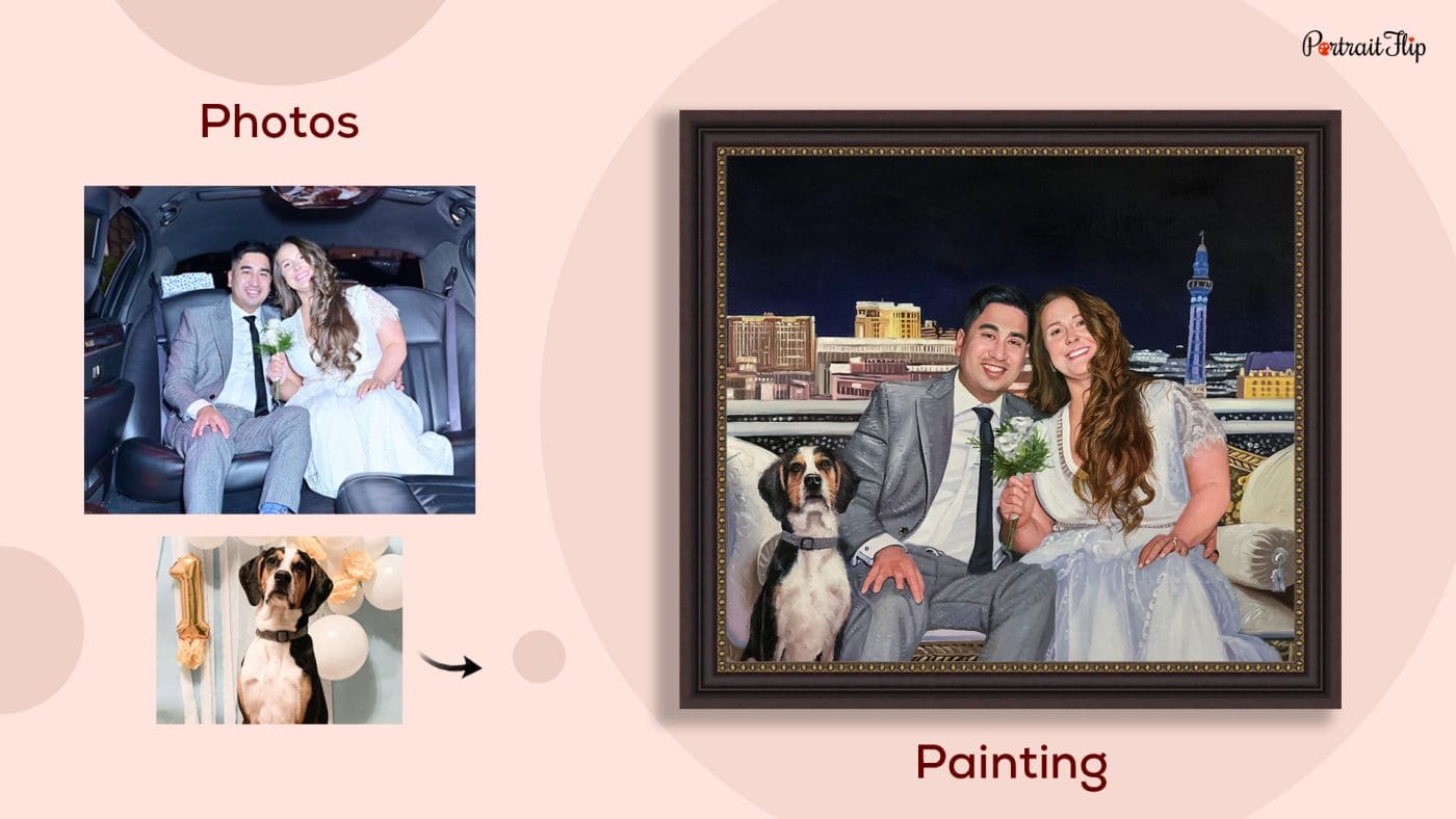 compilation portrait of family and pet