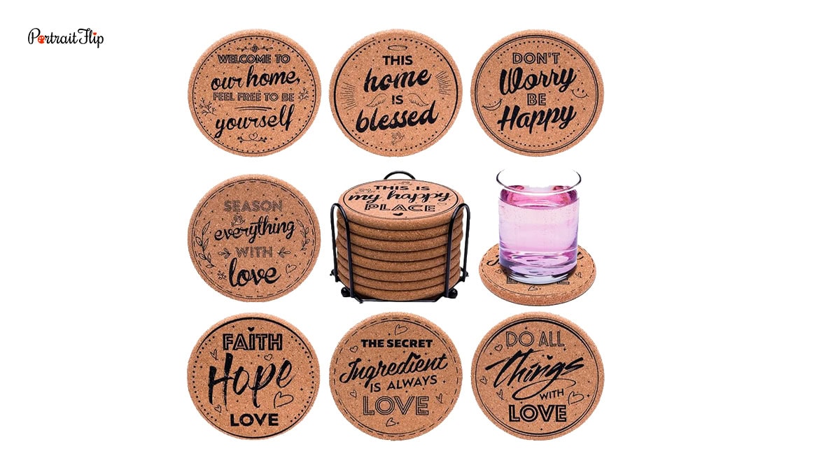 a set of drink coasters