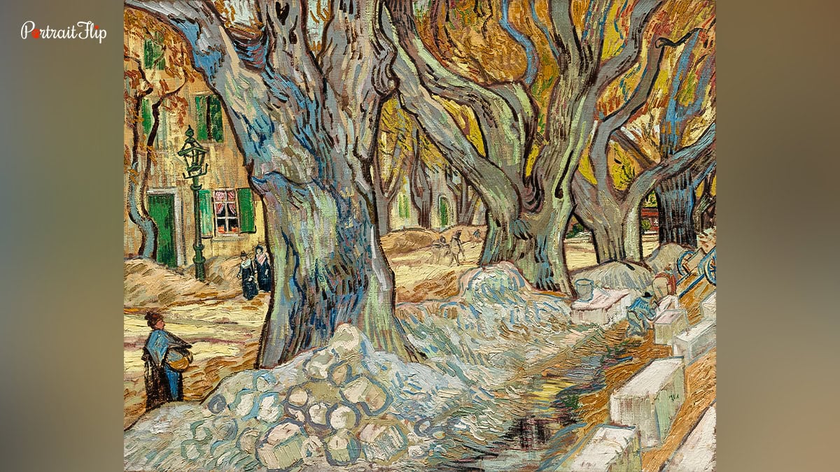 Van Gogh painting showing outlines