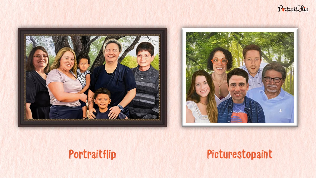 Compilation painting difference between PortraitFlip and Picturestopaint