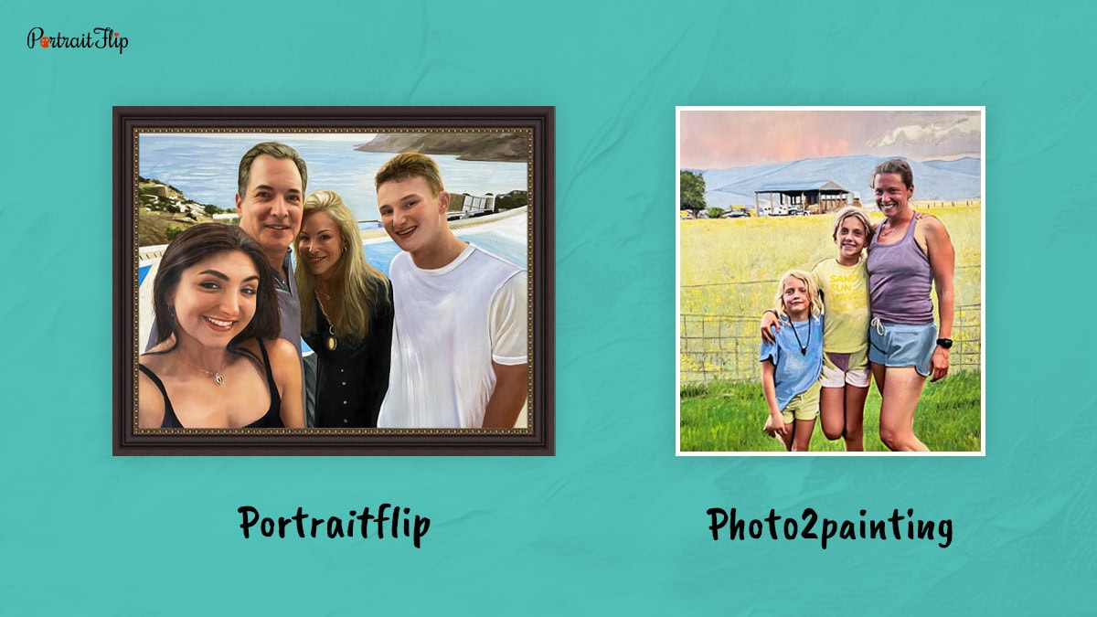 family portraits difference between PortraitFlip and Photo2painting