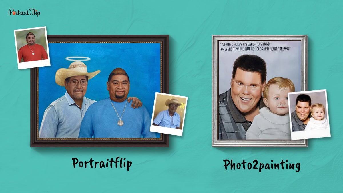 memorial portraits difference between PortraitFlip and Photo2painting