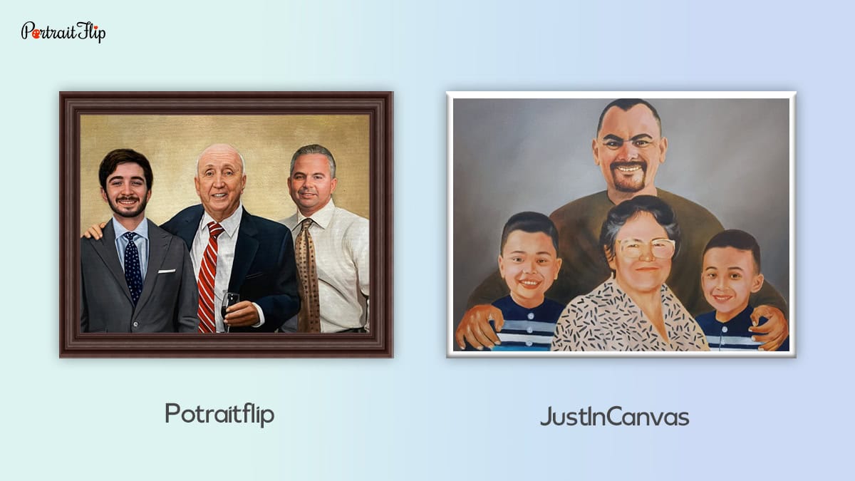 compilation portraits difference between PortraitFlip and JustInCanvas