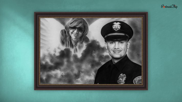 photo to memorial pencil portrait