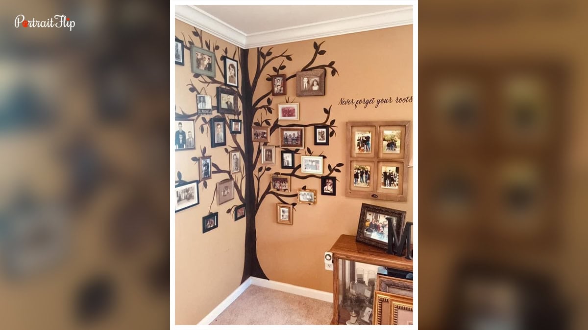wall-painted family tree