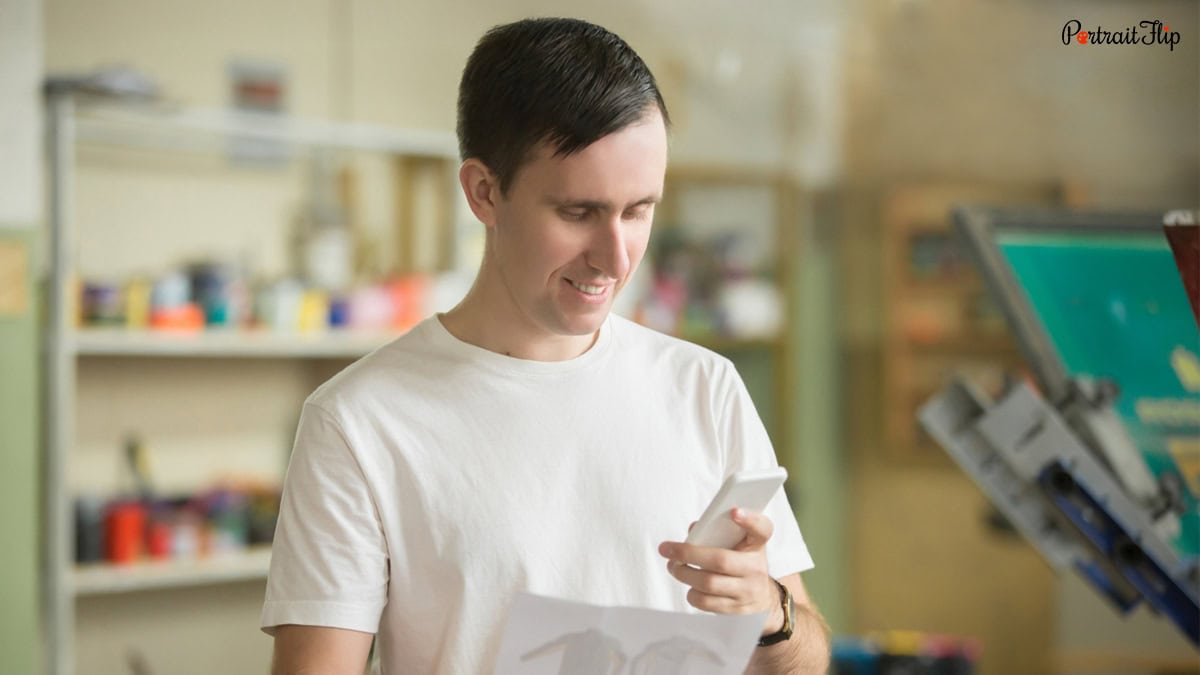 A man checking on his phone