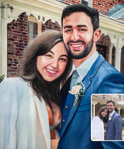 Beautiful Couple Wedding Watercolor Portraits
