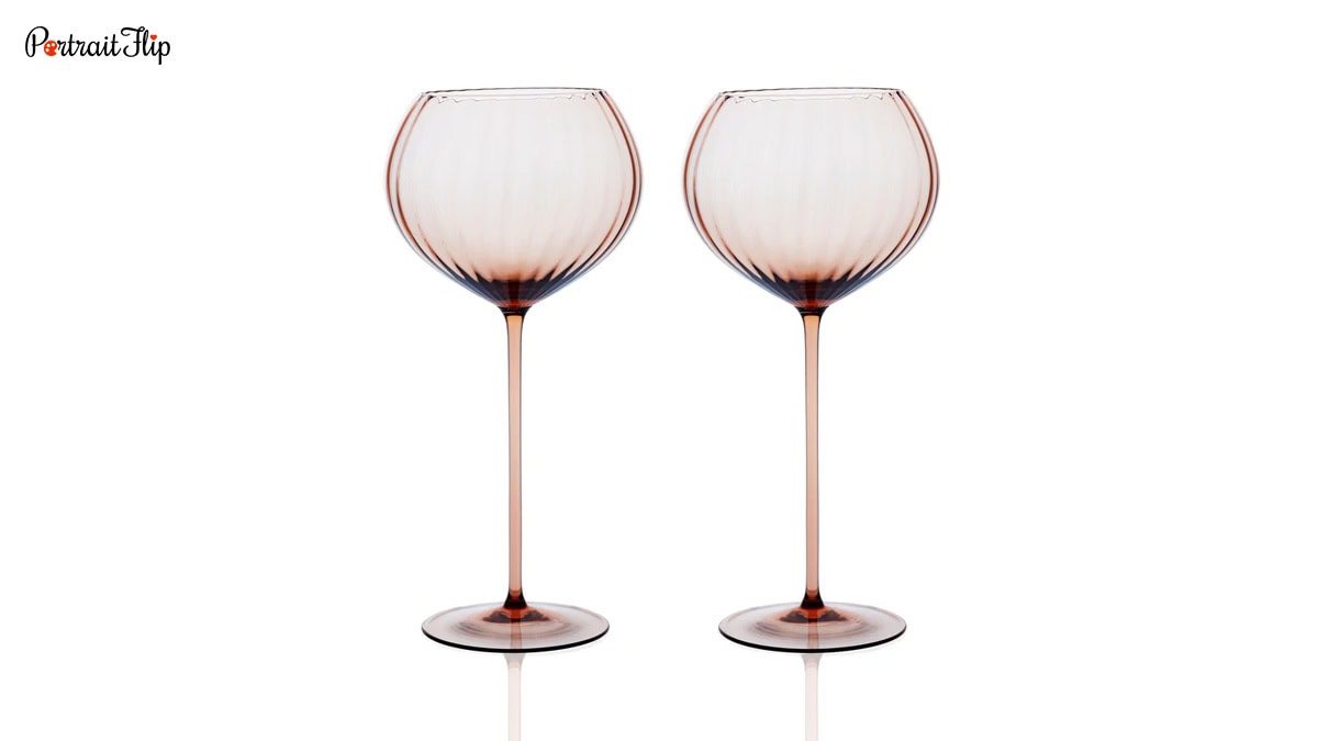 A set of tinted wine glasses