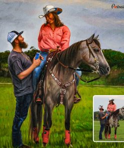 Couple and Horse Acrylic Portraits