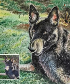 Dog Colored Pencil Drawing