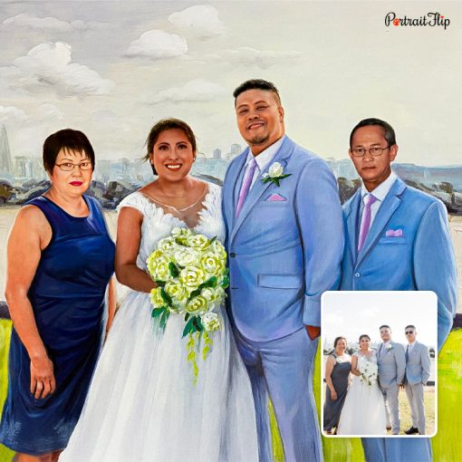 Family Wedding Acrylic Portraits