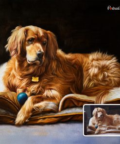 Golden Dog Acrylic Paintings