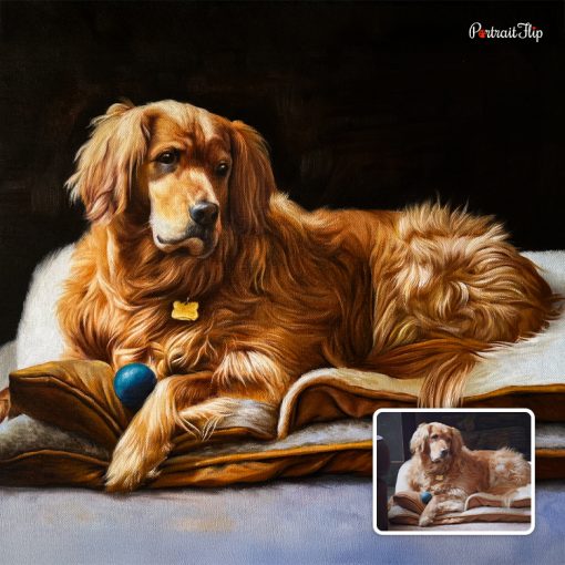 Golden Dog Acrylic Paintings