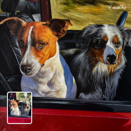 Handmade Dog Oil Portraits