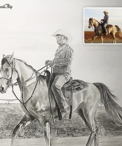 Horse and man Pencil Portraits