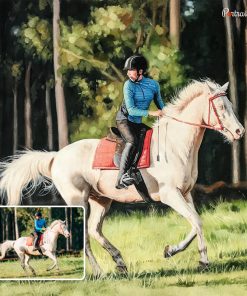 Horse with Rider Acrylic Portraits
