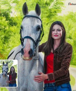 Lady and Horse Acrylic Portraits