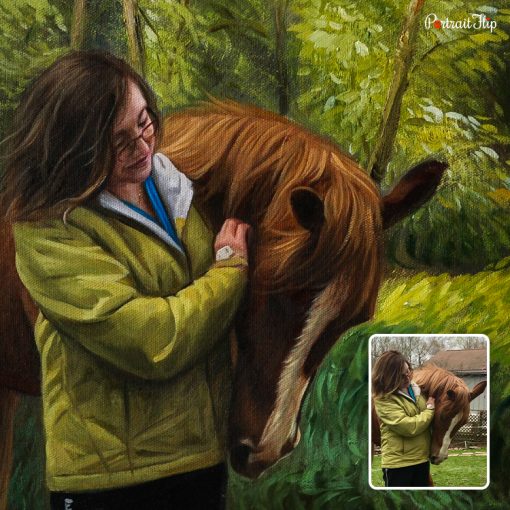 Lady with Horse Oil Portraits