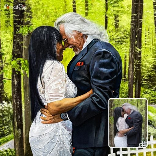 Old Couple Wedding Oil Portraits