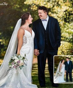 Smiling Wedding Oil Portraits