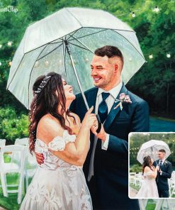 Smiling Wedding Watercolor Portraits