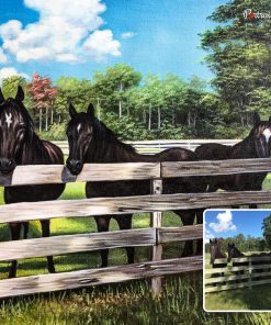 Three Horse Acrylic Portraits