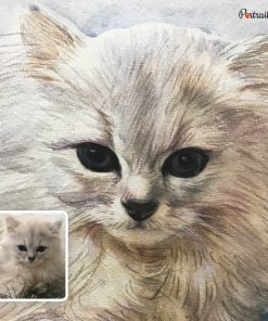 White Cat Watercolor Portraits