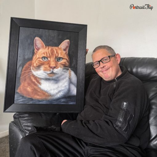 happy customer with Cat Oil Portraits
