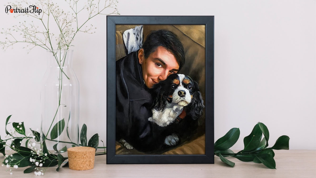 a handmade painting with the departed pet.