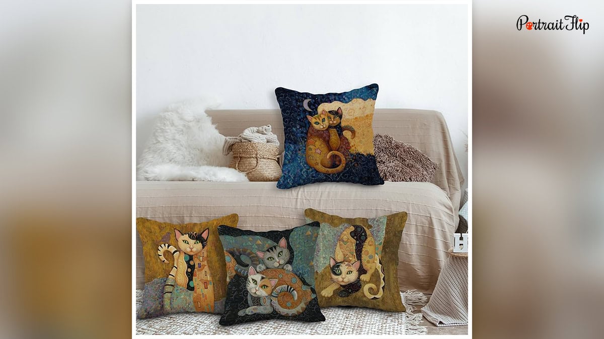 cat themed pillow