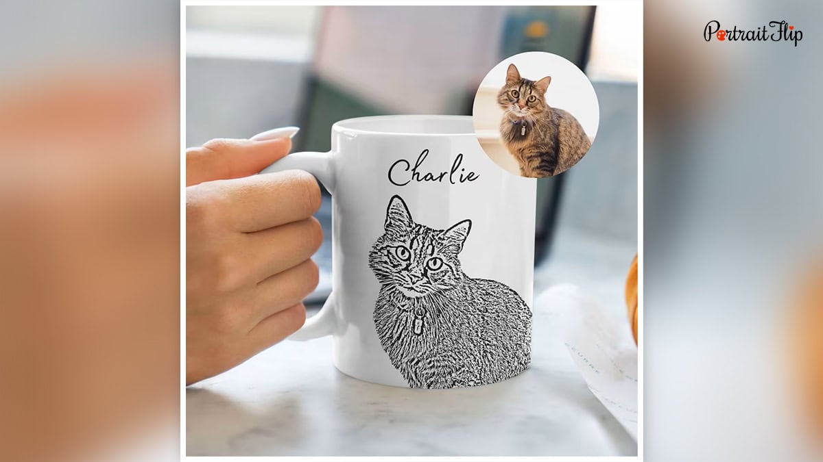 cat custom silhouette mug