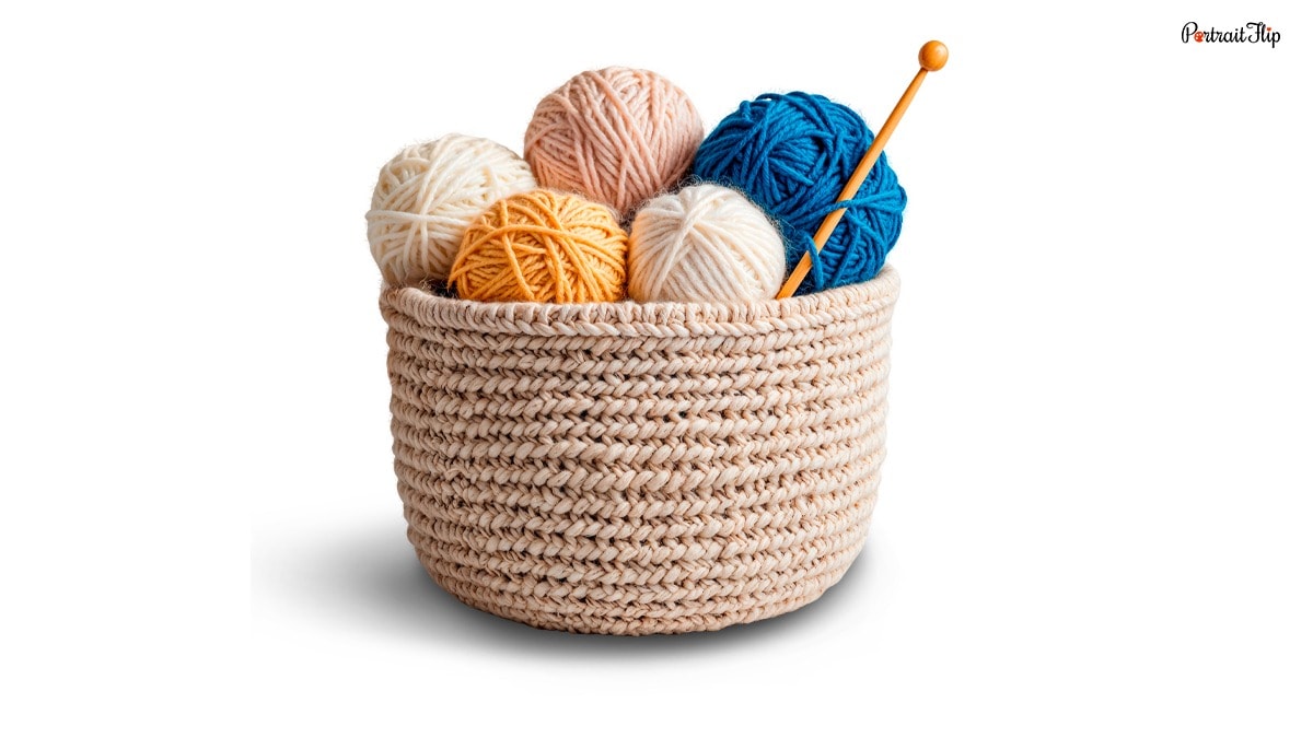 a box containing a knitting set