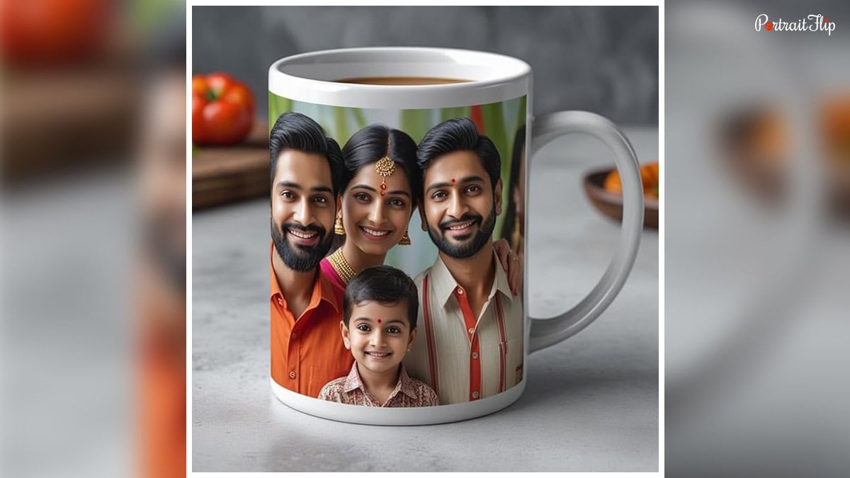 a family photo printed mug