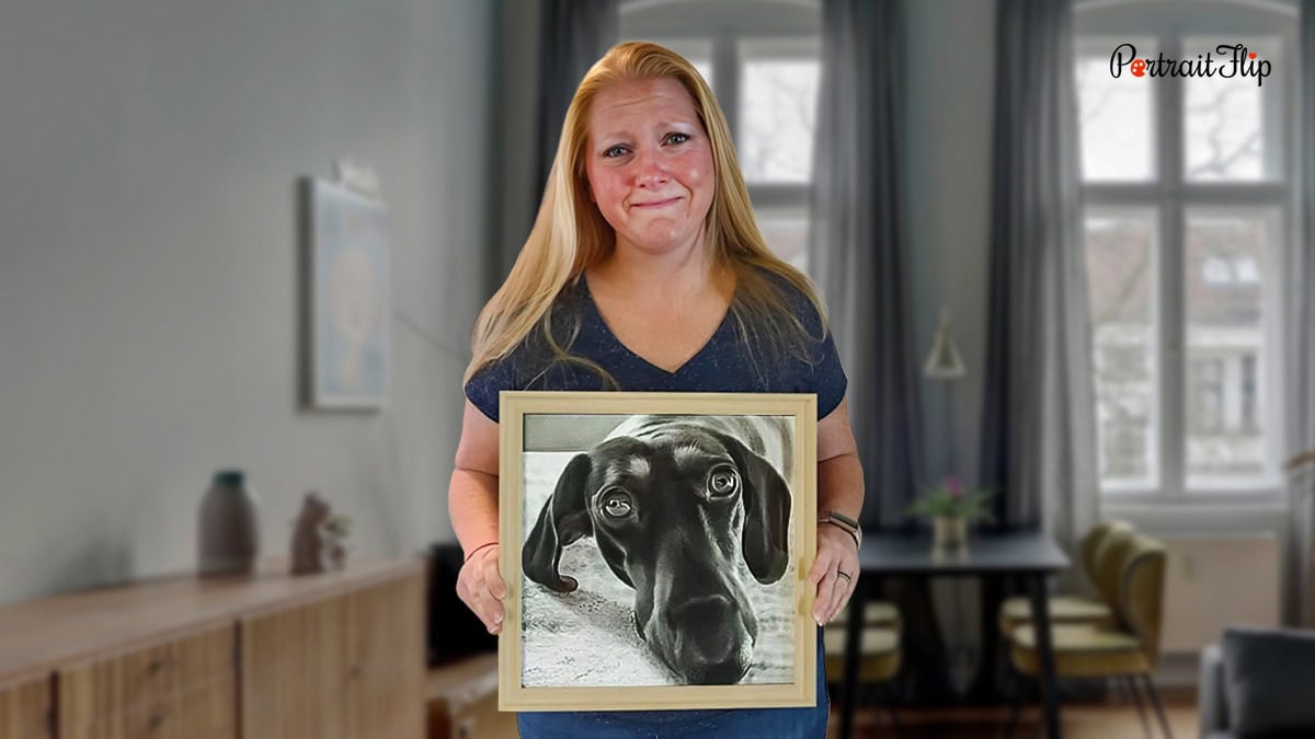 A pet memorial portrait