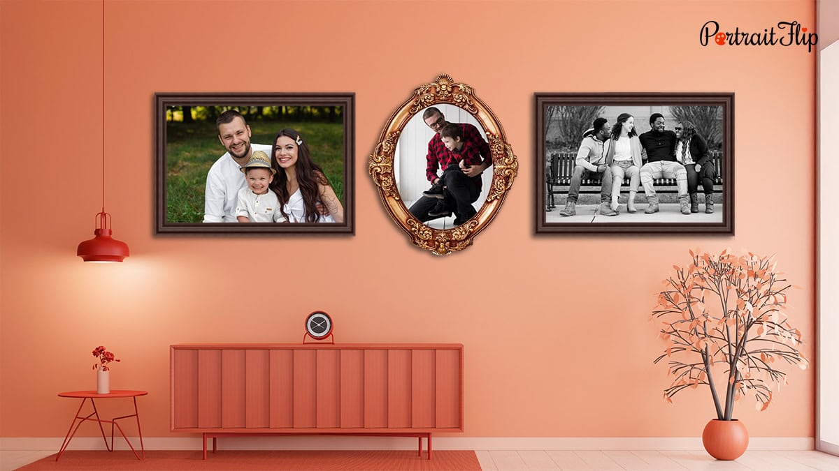 Mix and Match photo frames mounted on a wall