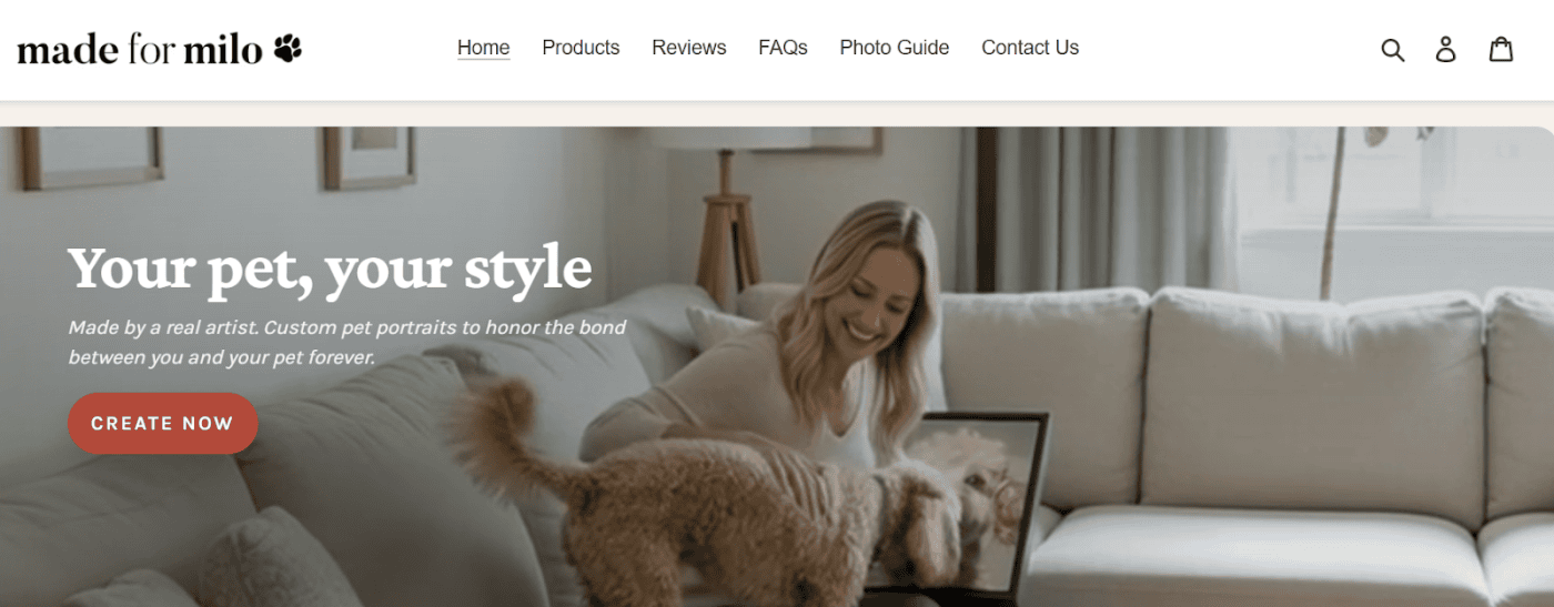 Made for Milo website