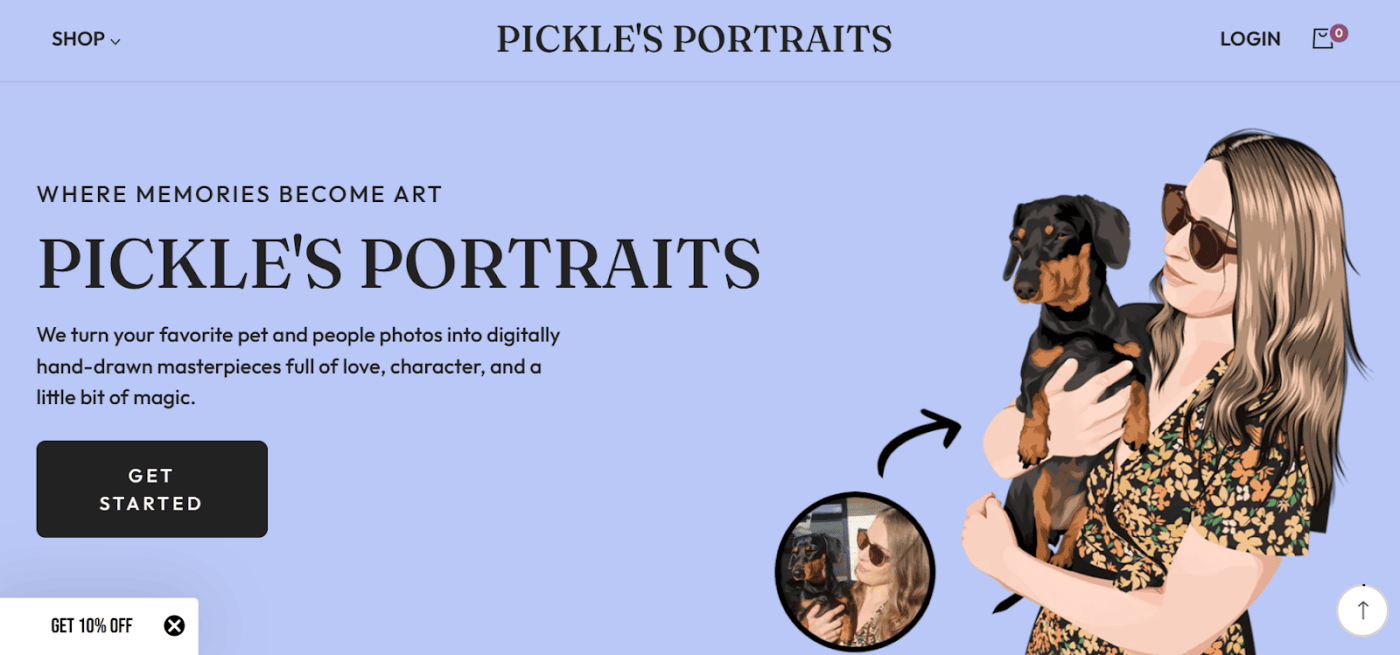 Pickle’s Portraits website