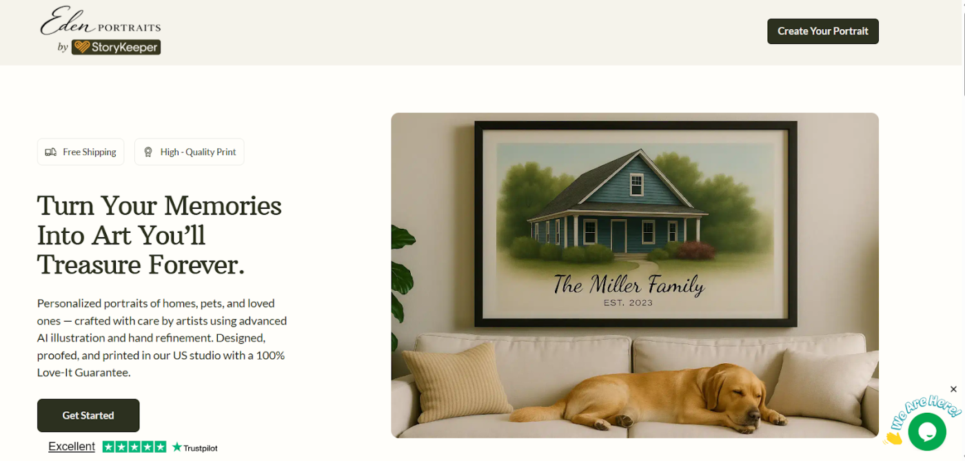 Eden Portraits website