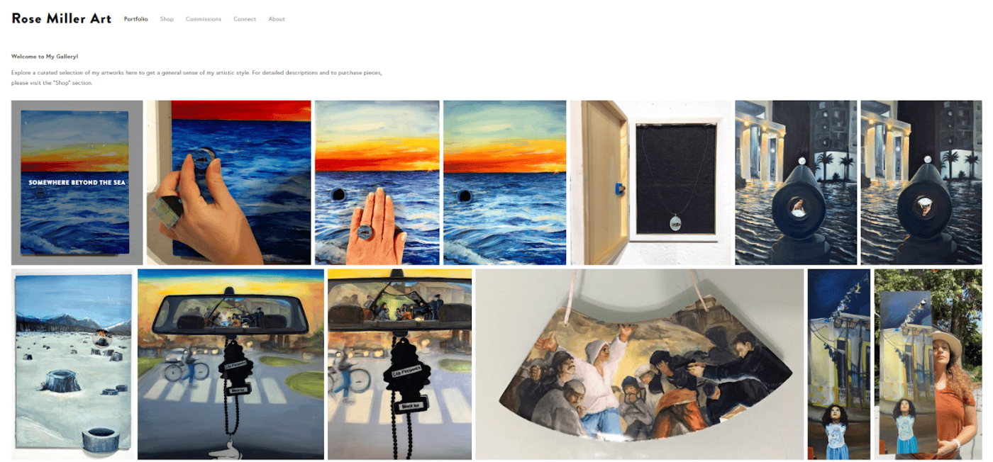 Rose Miller Art website