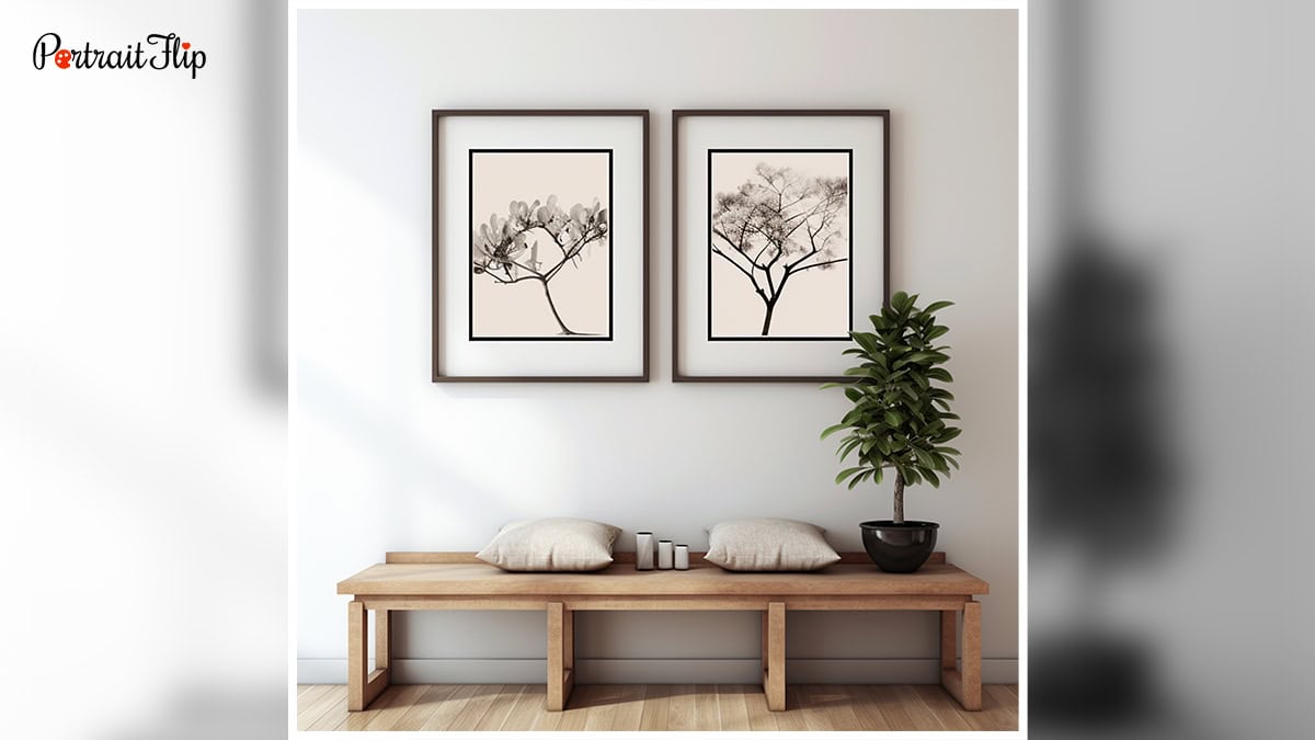 hanging photo frames on a Living Room Wall