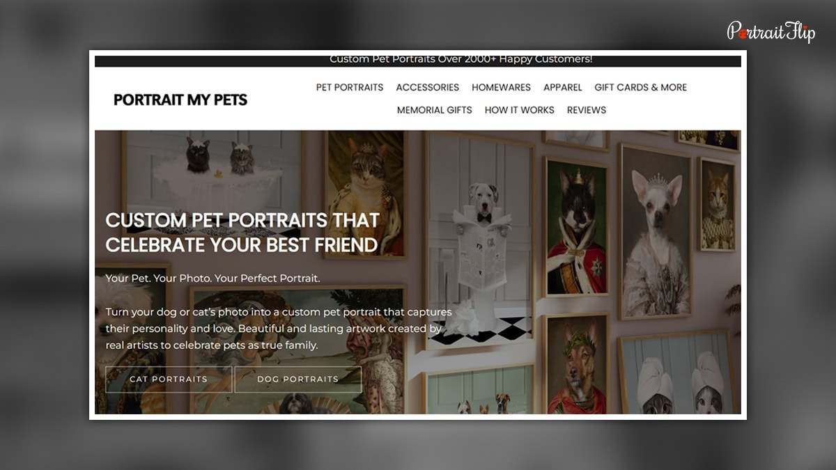 Portrait My Pet website