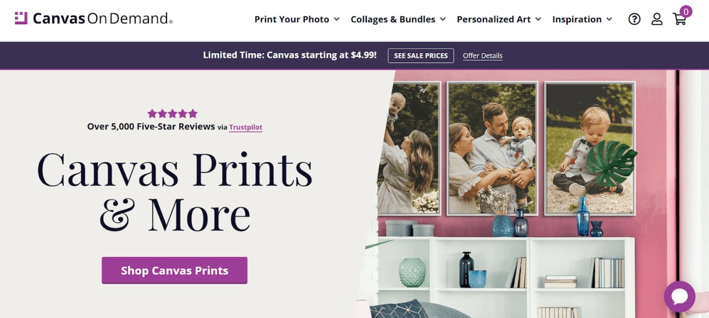 Canvas On Demand website