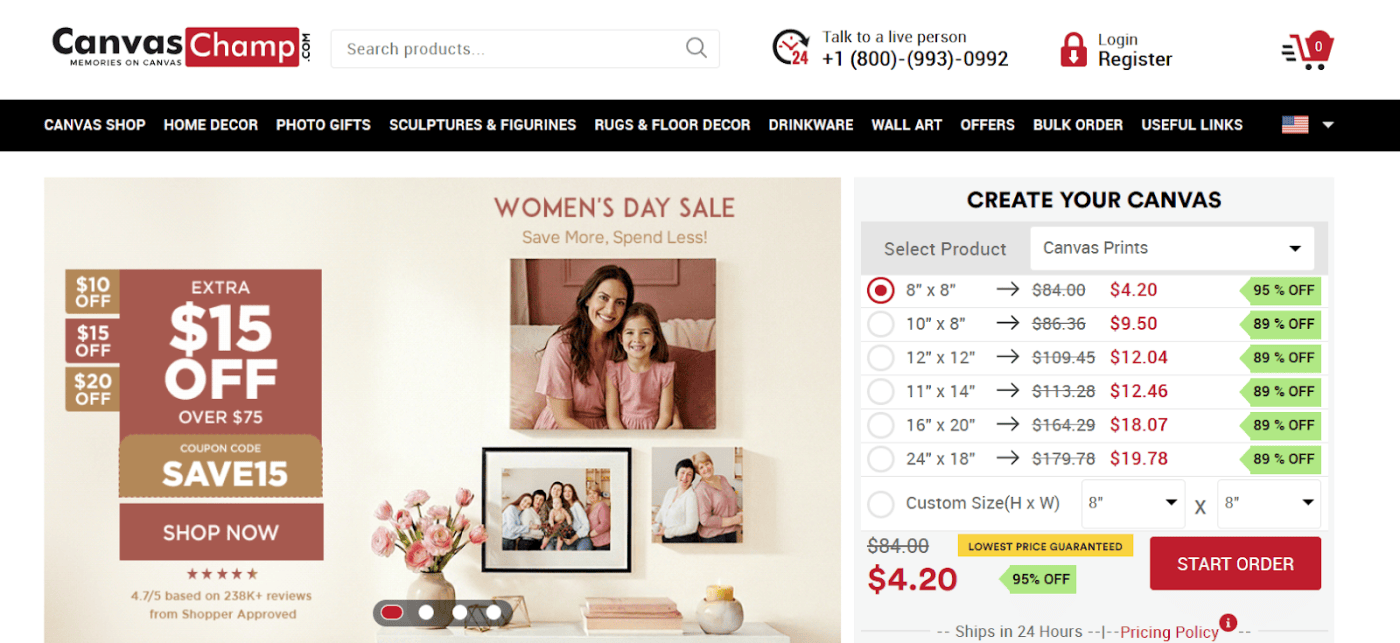 Canvas Champ website