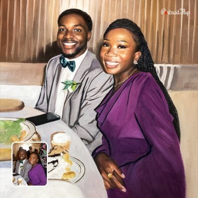 vintage oil painting from photo