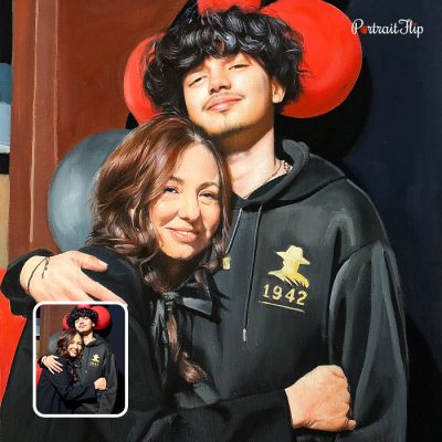 Couple Valentine's Day oil painting from photo