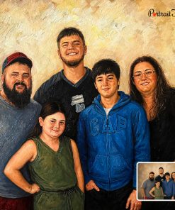 Custom impasto family portrait painting from photo