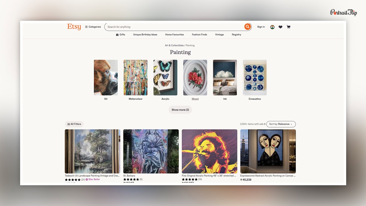 Etsy website
