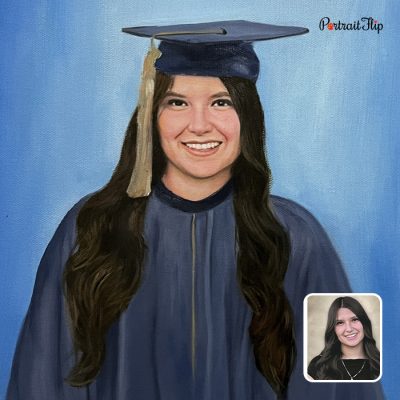 Graduation Portrait Painting From Photo | Custom Hand-Painted