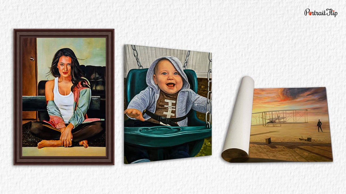 Rolled, Framed, and Gallery-Wrapped Oil Artwork